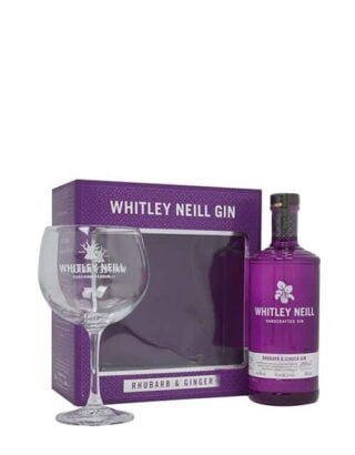 Whitley Neill Rhubarb and Ginger Gin Gift Set 70cl