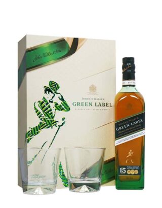 Johnnie Walker 15 Years Old Green Label Gift Set 70cl