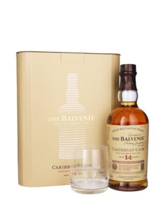 Balvenie 14 years old caribbean cask gift set 70cl